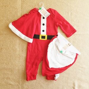 Nwt Just one you by Carter's Santa bodysuit set
